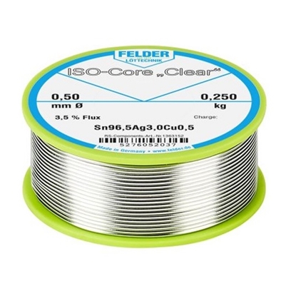 Felder spajkalna žica ISO-Core "Clear"  SAC305 Sn96.5Ag3Cu0.5 0,5mm 0,25kg